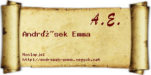 Andrásek Emma névjegykártya