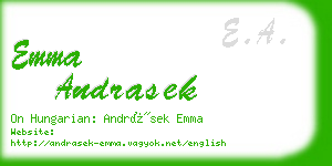 emma andrasek business card
